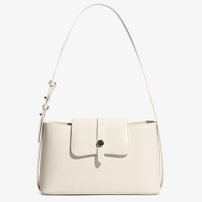 Leather Handheld Shoulder Bag | Effortless Versatile Commuter Elegance