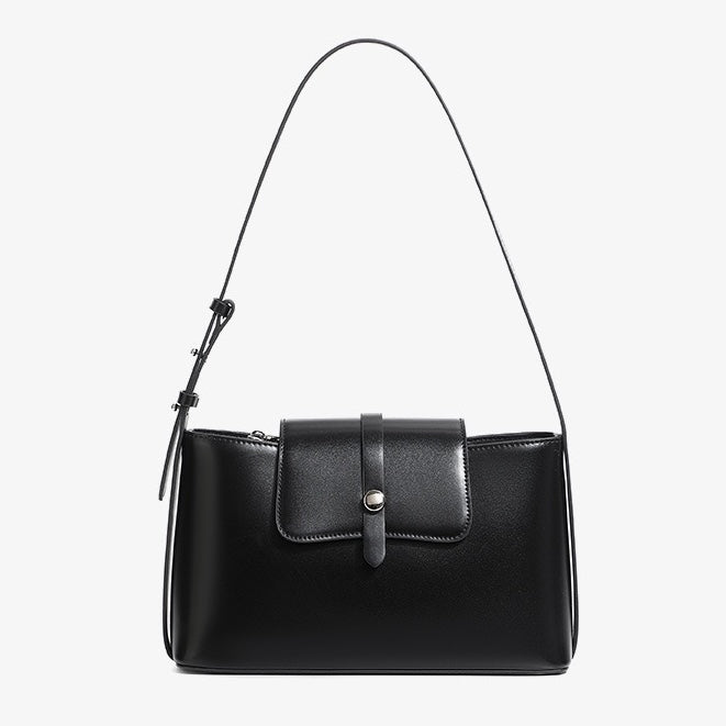 Leather Handheld Shoulder Bag | Effortless Versatile Commuter Elegance
