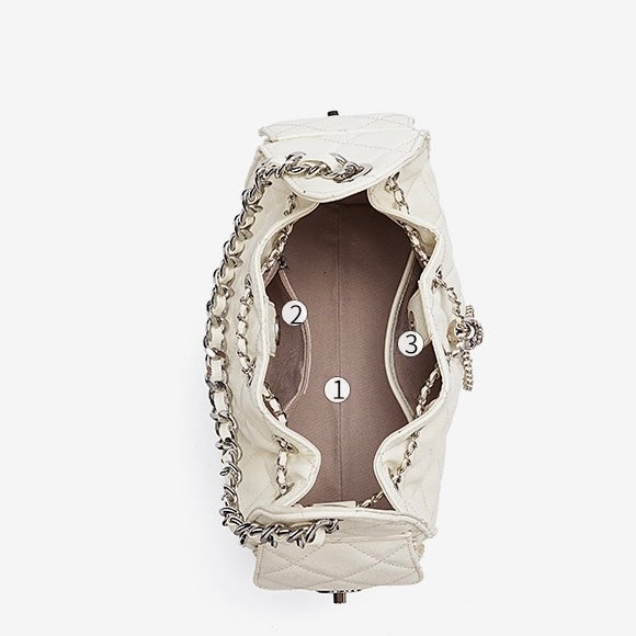 Genuine Leather Bucket Crossbody Bag | Caviar Pattern Effortless Elegance