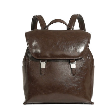 Genuine Leather Unisex Backpack | Effortless Vintage Bronze Elegance