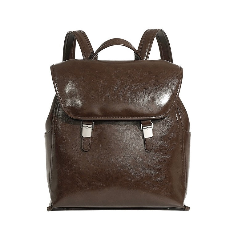 Genuine Leather Unisex Backpack | Effortless Vintage Bronze Elegance