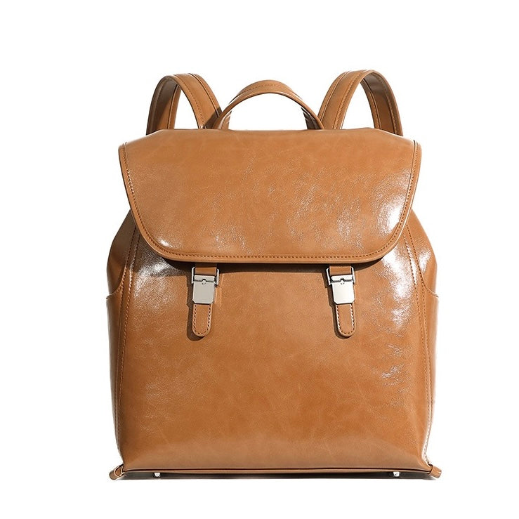 Genuine Leather Unisex Backpack | Effortless Vintage Bronze Elegance