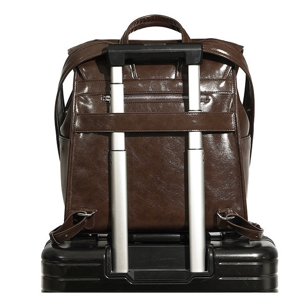 Genuine Leather Unisex Backpack | Effortless Vintage Bronze Elegance