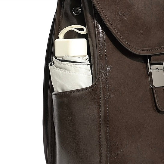 Genuine Leather Unisex Backpack | Effortless Vintage Bronze Elegance