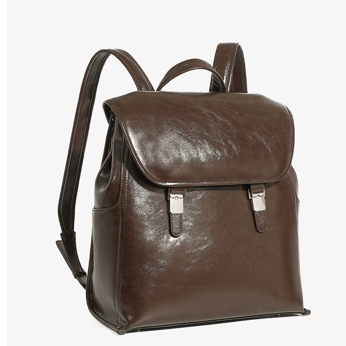 Genuine Leather Unisex Backpack | Effortless Vintage Bronze Elegance
