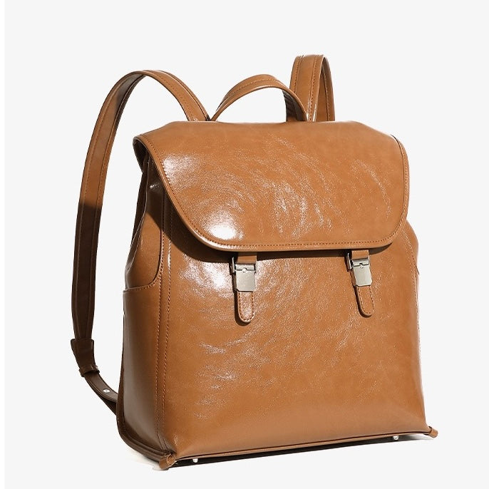 Genuine Leather Unisex Backpack | Effortless Vintage Bronze Elegance