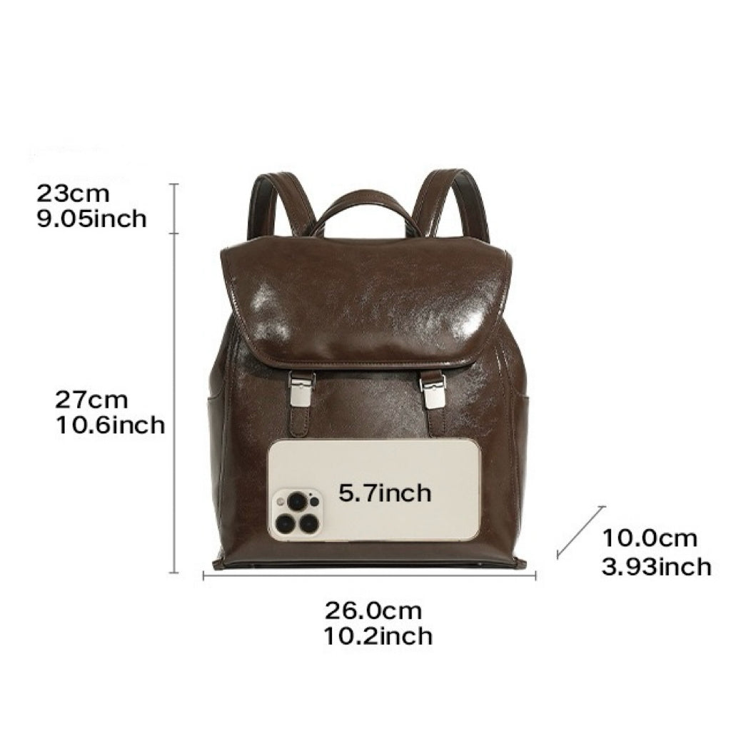 Genuine Leather Unisex Backpack | Effortless Vintage Bronze Elegance