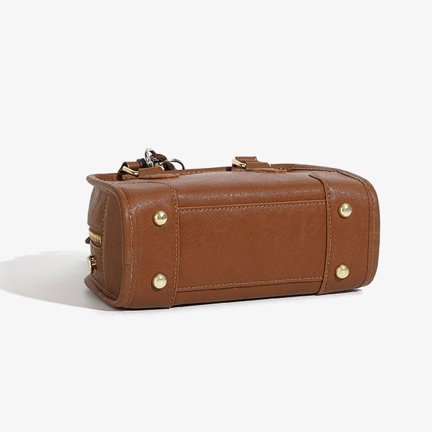 Women’s Genuine Leather Boston Crossbody Bag | Understated Dachshund Charm