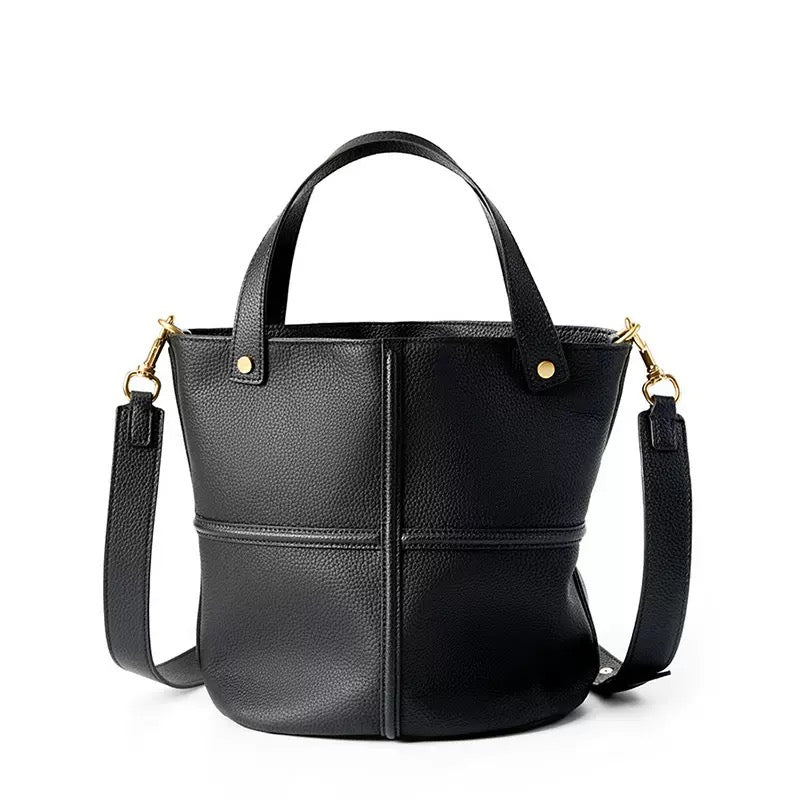 Women’s Genuine Leather Bucket Bag | Large Capacity Effortless Elegance