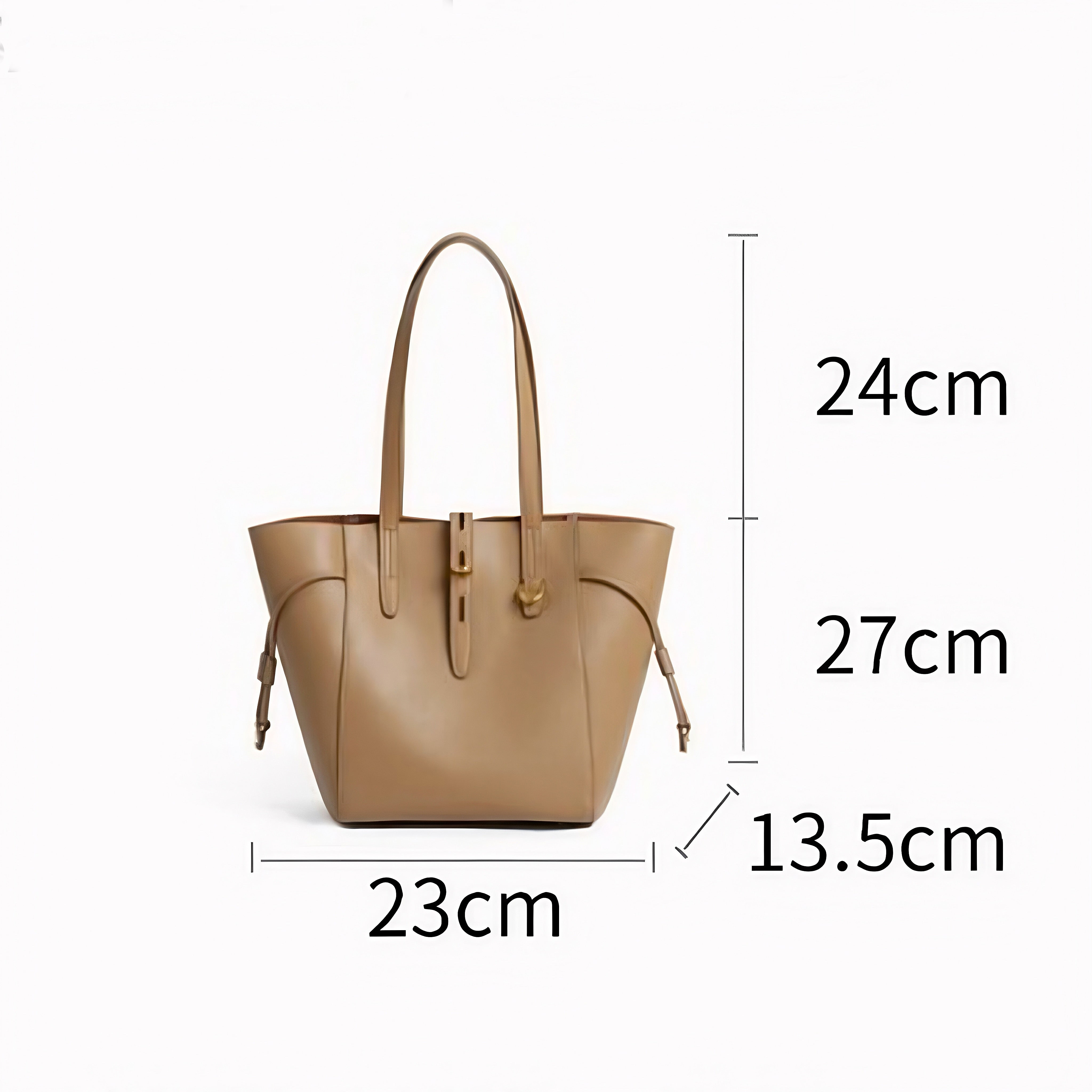 Women’s Genuine Leather Lock Buckle Tote Bag | Effortless Vintage Elegance