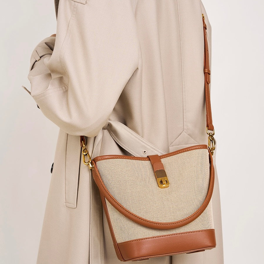 Women’s Woven Colorblock Shoulder Bag | Effortless Commuter Elegance