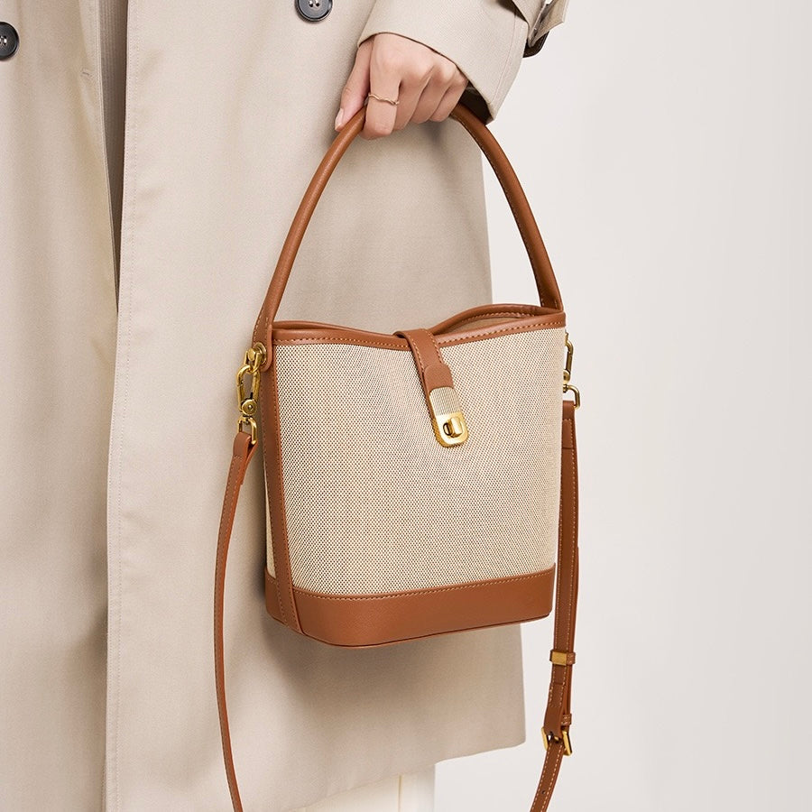 Women’s Woven Colorblock Shoulder Bag | Effortless Commuter Elegance