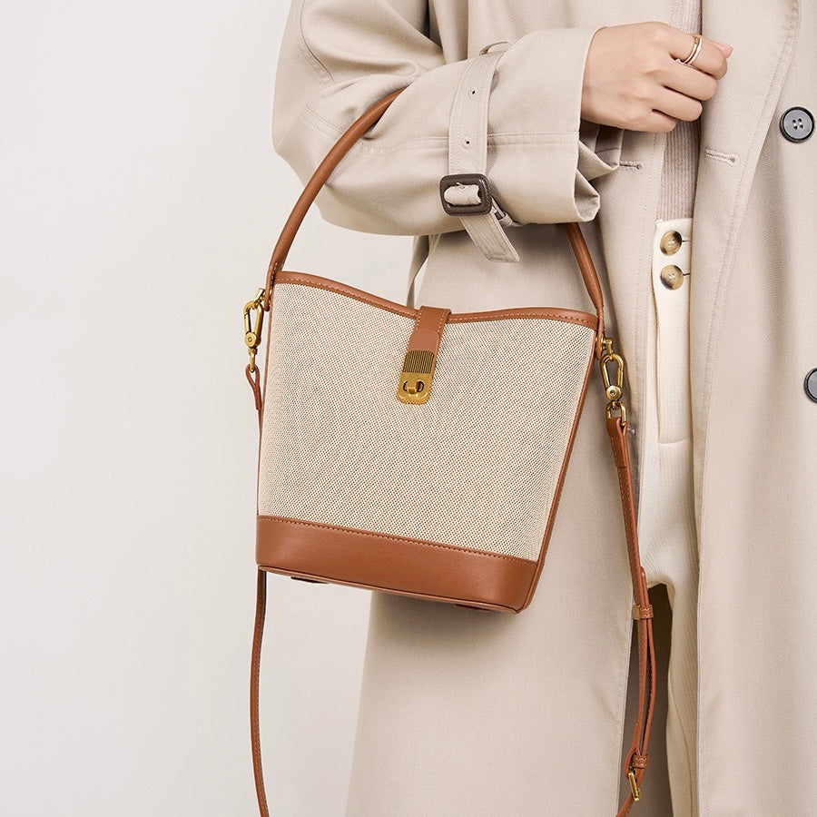 Women’s Woven Colorblock Shoulder Bag | Effortless Commuter Elegance