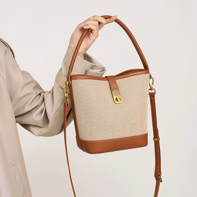 Women’s Woven Colorblock Shoulder Bag | Effortless Commuter Elegance