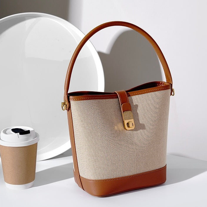 Women’s Woven Colorblock Shoulder Bag | Effortless Commuter Elegance