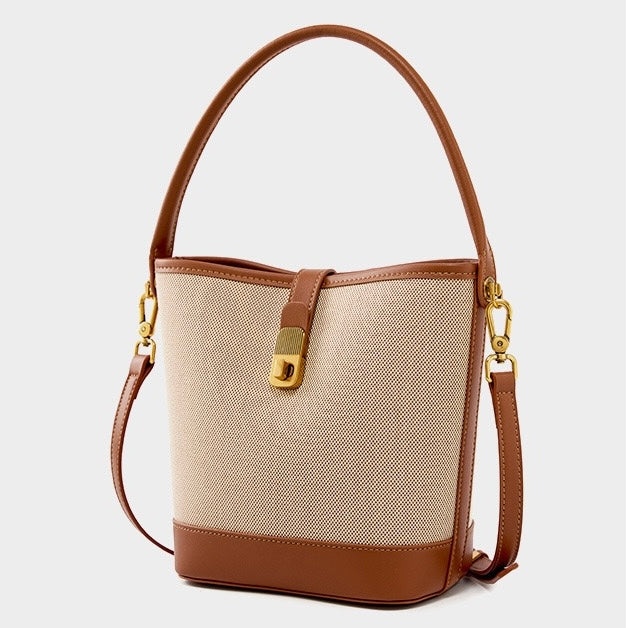 Women’s Woven Colorblock Shoulder Bag | Effortless Commuter Elegance