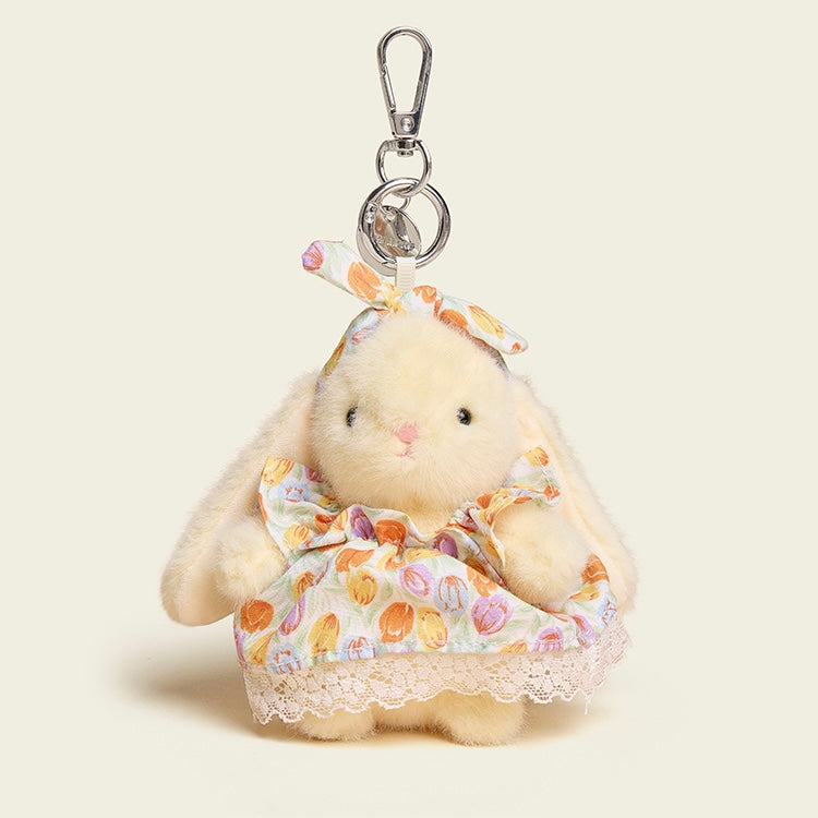 Floral Dress Baby Bunny Bag Charm | Timeless Garden Grace