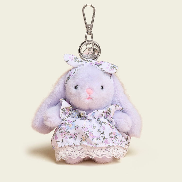 Floral Dress Baby Bunny Bag Charm | Timeless Garden Grace