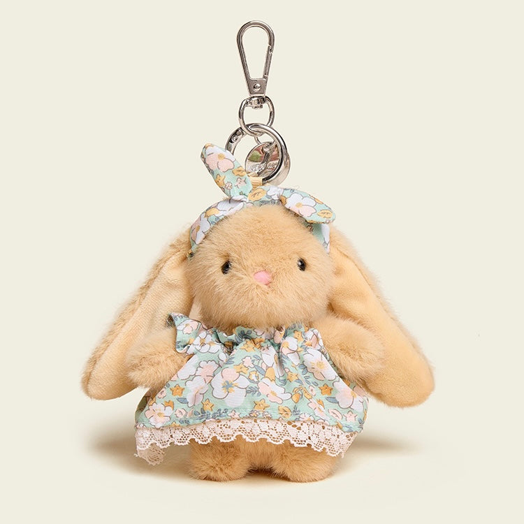 Floral Dress Baby Bunny Bag Charm | Timeless Garden Grace