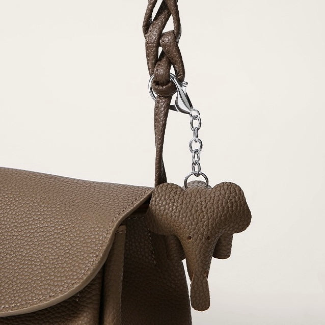 Genuine Leather Crossbody Bag | Effortless Poise Mini Elephant Pendant