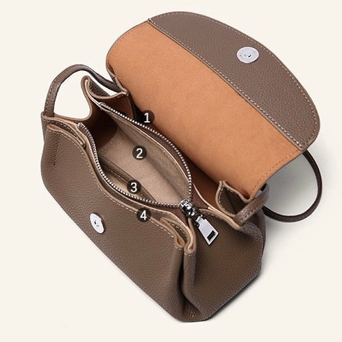 Genuine Leather Crossbody Bag | Effortless Poise Mini Elephant Pendant