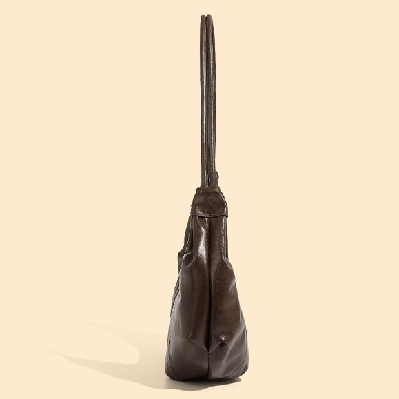 Women’s Genuine Leather Handbag | Effortless Half Moon Dumpling Elegance