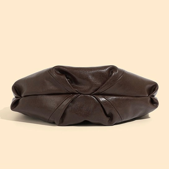 Women’s Genuine Leather Handbag | Effortless Half Moon Dumpling Elegance