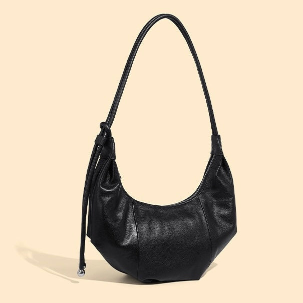 Women’s Genuine Leather Handbag | Effortless Half Moon Dumpling Elegance