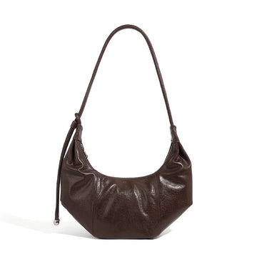 Women’s Genuine Leather Handbag | Effortless Half Moon Dumpling Elegance