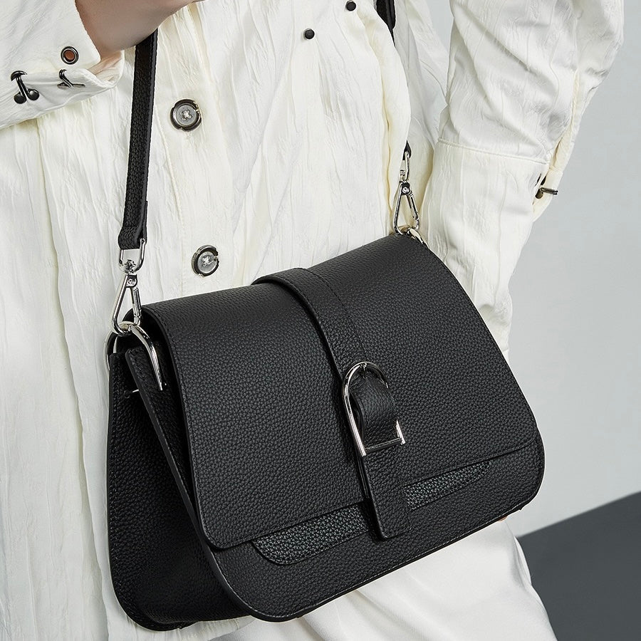 Genuine Leather Saddle Bag | Effortless Minimalist Commuter Elegance