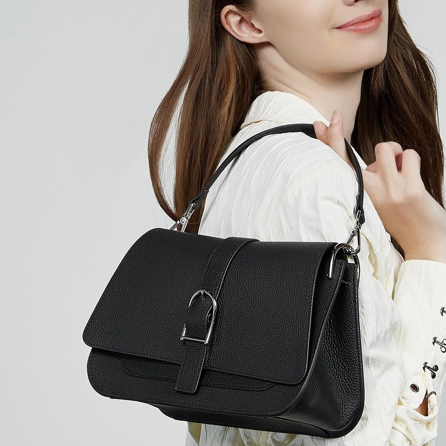 Genuine Leather Saddle Bag | Effortless Minimalist Commuter Elegance