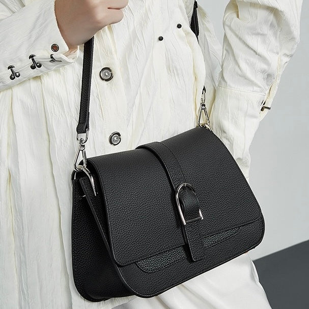 Genuine Leather Saddle Bag | Effortless Minimalist Commuter Elegance