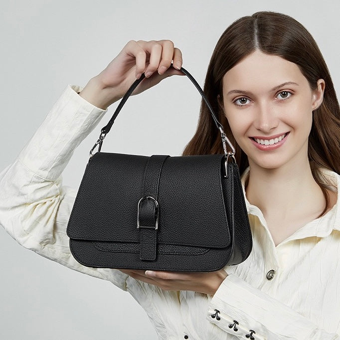 Genuine Leather Saddle Bag | Effortless Minimalist Commuter Elegance