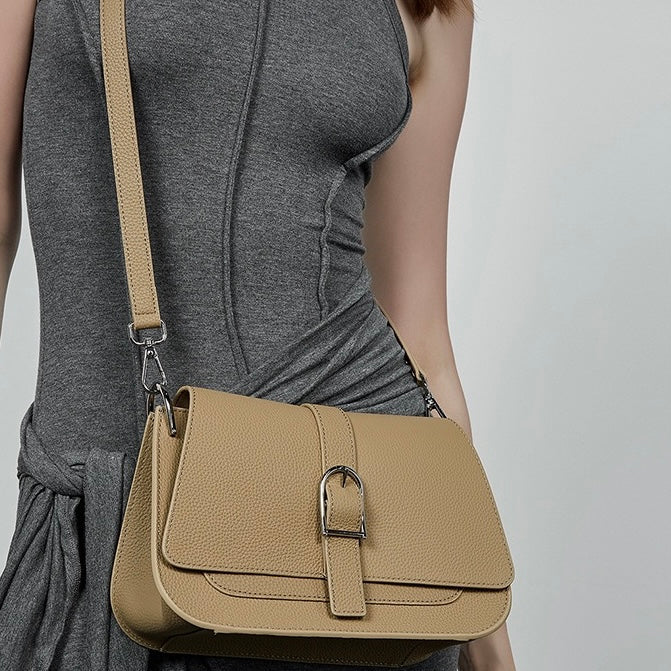 Genuine Leather Saddle Bag | Effortless Minimalist Commuter Elegance