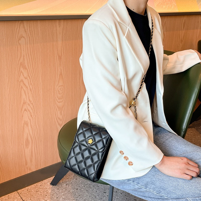 Women's Genuine Leather Chain Crossbody Phone Bag | Effortless Elegance
