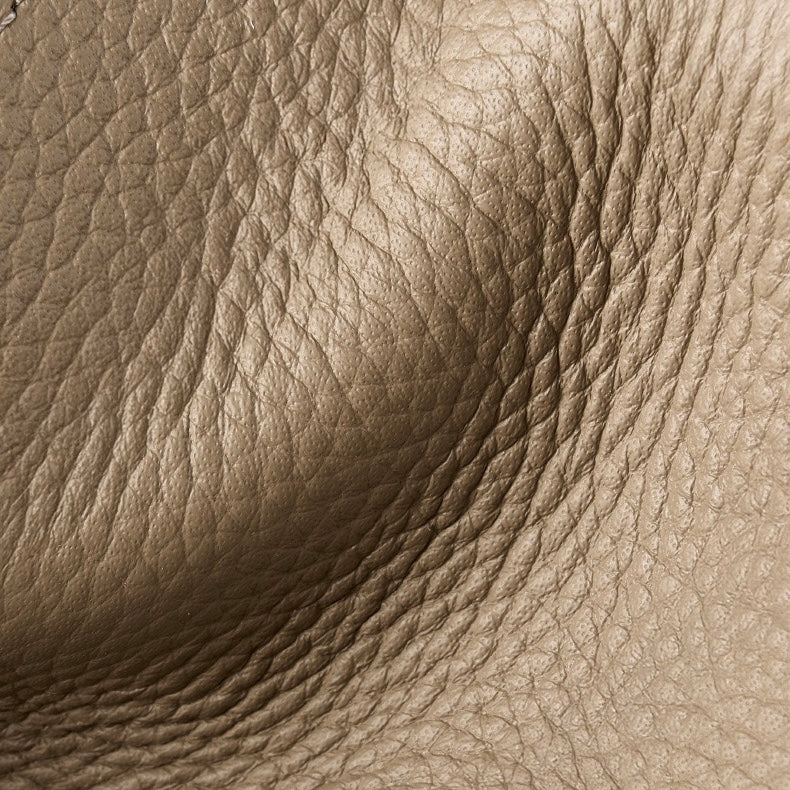 Women’s Genuine Leather Bucket Handbag | Effortless Gold-Trimmed Sophistication