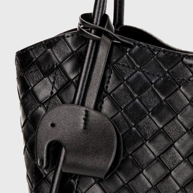 Leather Woven Tote Crossbody Bag | Effortless Spacious Elegance