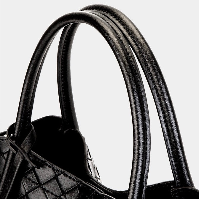 Leather Woven Tote Crossbody Bag | Effortless Spacious Elegance