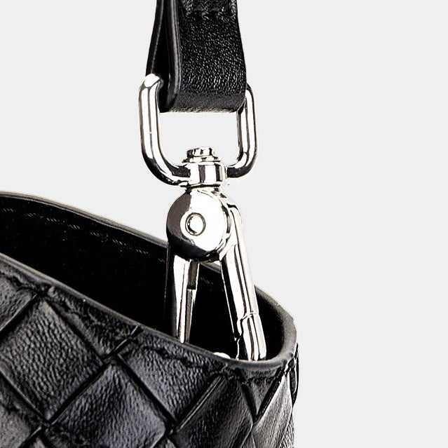Leather Woven Tote Crossbody Bag | Effortless Spacious Elegance