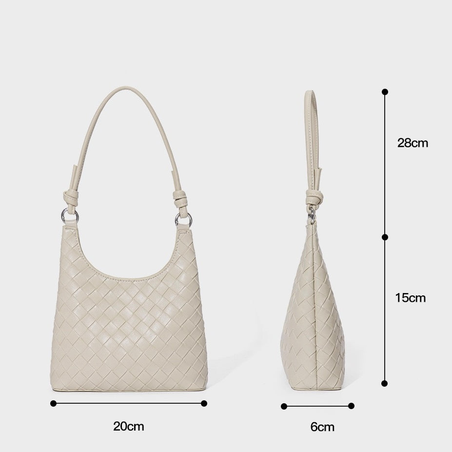 Women’s Genuine Leather Woven Shoulder Bag | Effortless Elegance