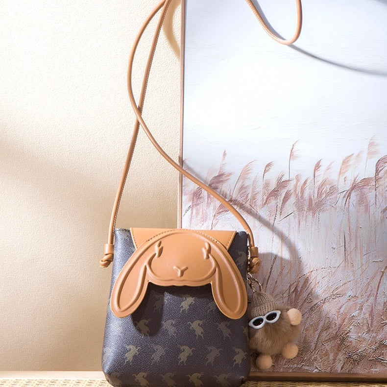 Vintage Print Rabbit Flip-Top Women’s Phone Crossbody Bag | Understated Luxury
