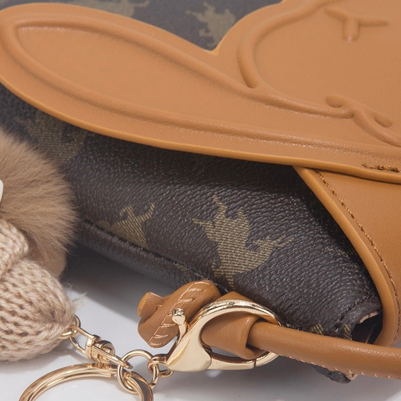 Vintage Print Rabbit Flip-Top Women’s Phone Crossbody Bag | Understated Luxury