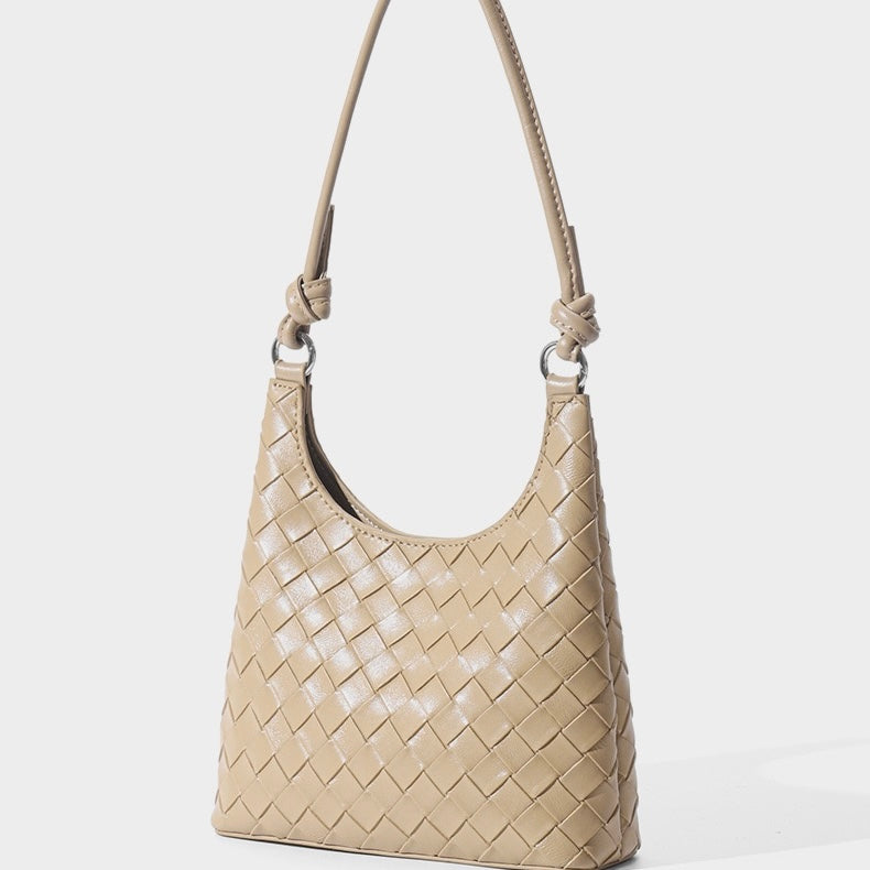 Women’s Genuine Leather Woven Shoulder Bag | Refined Weave Elegance