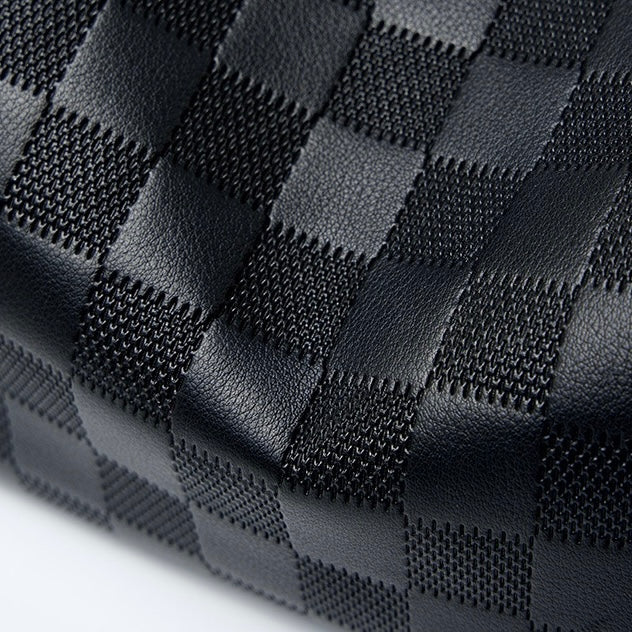 Women’s Genuine Leather Checkered Crossbody Bag | Effortless Timeless Sophistication