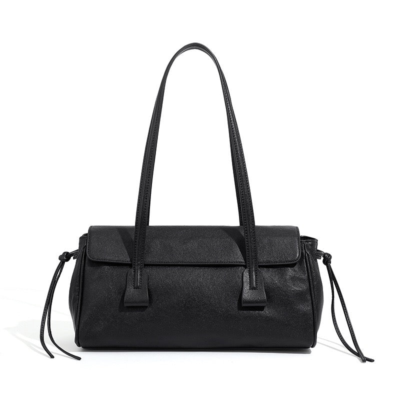 Genuine Vegetable Tanned Leather Underarm Baguette Bag | Effortless Elegance