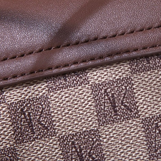 Genuine Leather Mini Crossbody Phone Bag | Plaid Rabbit Motif