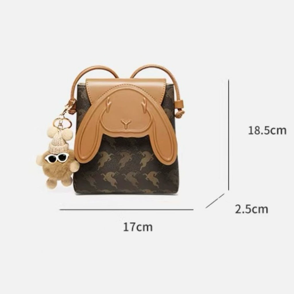 Vintage Print Rabbit Flip-Top Women’s Phone Crossbody Bag | Understated Luxury