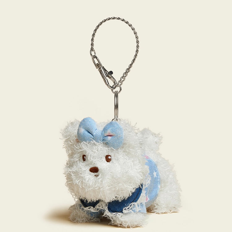 Denim Baby Pup Bag Charm | Refined Playful Elegance