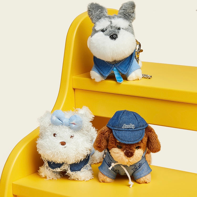 Denim Baby Pup Bag Charm | Refined Playful Elegance