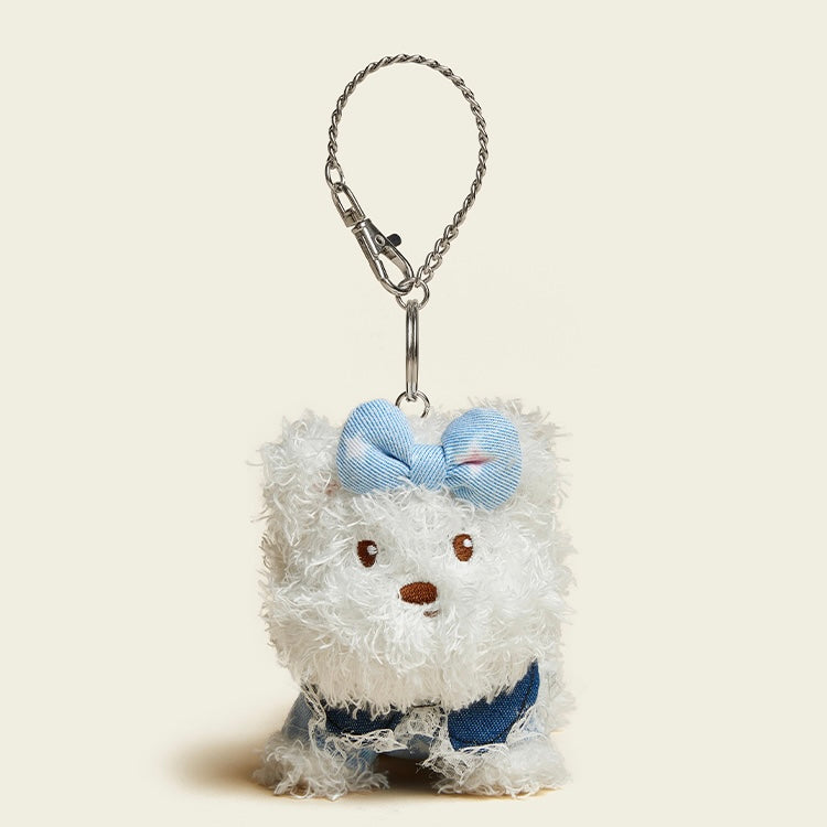 Denim Baby Pup Bag Charm | Refined Playful Elegance